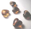 Silverfoilerade hjärtan, 10mm,brun,   5st