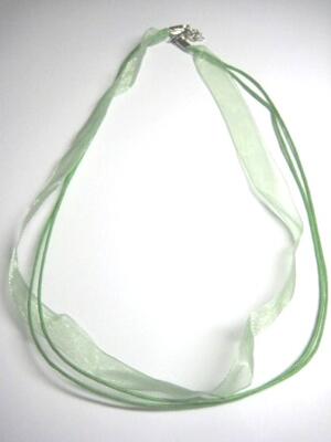 WIRE & BAND - Hals-/armband - ready to wear - Organza & bomull m.m - Färdiga halsband - organza & vaxad bomull