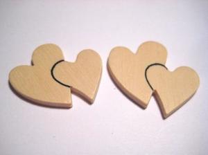 SCRAPBOOKING - Fanerdekorationer - Fanerdekoration - dubbelhjärtan