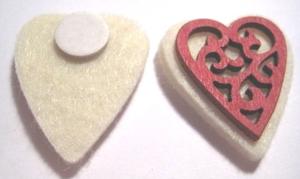 SCRAPBOOKING - Filt - Filthjärta - vit med dekor