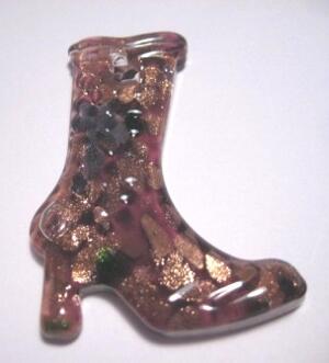 SMYCKEN - Murano / Lampwork - hängen - Blandat - Glashänge - Stövel, lila