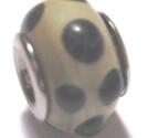 Charm - Lampwork - svart dots