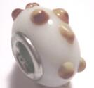 Charm - Lampwork - bruna dots