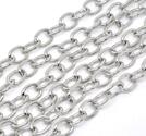 Kedja -Mega oval cross 12x9mm, silver  1 m