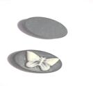 Cabochon/Camé i Resin, Svart Fjäril