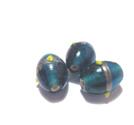 Lampworkpärlor med kopparfoil, Teal
