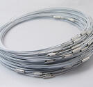 Halsring - wire , Bruten vit 10st