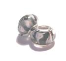 Charm - Lampwork, svart/vit dots