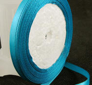 Satinband, Teal,  6mm bred