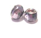 Charm - Lampwork, Lila silverfoil