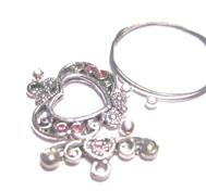 Armband set, Hjärta - Rosa swarovski