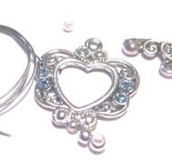 Armband set, Hjärta - Ljusblå  swarovski