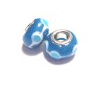 Charm - Lampwork, Turkos dots
