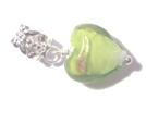Pärla / hänge -  hängande lampworkhjärta Lime