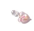 Pärla / hänge -  hängande lampworkhjärta Rosa/Clear