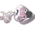 Pärla / hänge -  hängande lampworkhjärta Svart