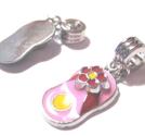Pärla / hänge -  Hängande Sandal - Rosa m röd blomma