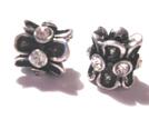 Pärla / hänge -Antiksilver m Clear strass