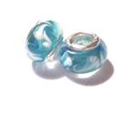 Charm - Lampwork, Turkos wave