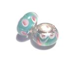 Charm - Lampwork, Ljus turkosgrön