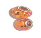 Charm - Lampwork, Orange m rosor