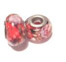 Charm - Lampwork, Red splattern
