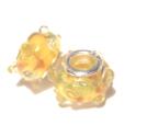 Charm - Lampwork, Gul m dots