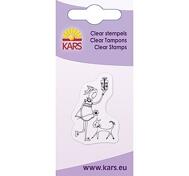 Clearstamp - flicka med katt