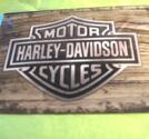 Plåtvykort , Harley Davidsson -wood