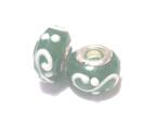 Charm - Lampwork, Grön swirl