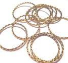 Stora slutna ringar i antikguld,  32mm