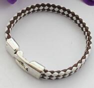 Läderarmband med haklås - brun