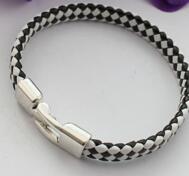 Läderarmband med haklås - svart