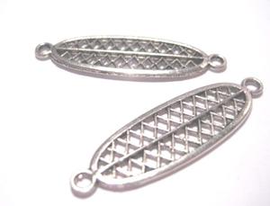 PÄRLOR & TILLBEHÖR - Metall - Connectors & kedjeämnen - Connector - Ovala fisknätsmönstrade connectors