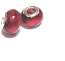 Charm - Lampwork, Vinröd