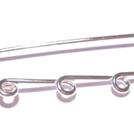 Säkerhetsnål med 3 öglor, silver - Kiltpin
