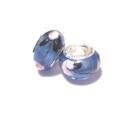 Charm - Lampwork, Blå & Rosa