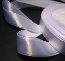 Satinband, Vit  12mm , hel rulle