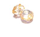 Charm - Lampwork, Clear & Beige Swirl