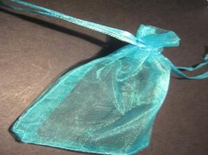 PRESENTPÅSAR & ASKAR - Organza & sidenpåsar - Organzapåse 9x7cm, Teal