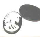 Cabochon/Camé i Resin, Skelettkvinna  - benvit