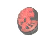 Cabochon/Camé i Resin, Skelettkvinna  - Röd