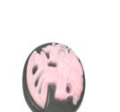 Cabochon/Camé i Resin, Skelettkvinna  - Rosa