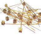 Hattpinnar,  53mm ,Guld med mönstrad knopp