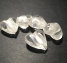 Silverfoilerade hjärtan, 10mm,  Vit,  5st
