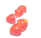 Silverfoilerade hjärtan, 10mm,  Rödorange  5st