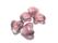 Silverfoilerade hjärtan, 10mm,  Gammeldags rosa med rosor 5st - bild 1