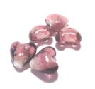 Silverfoilerade hjärtan, 10mm,  Gammeldags rosa med rosor 5st