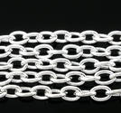 Kedja,  oval cross 5x3,5mm  silver, 1meter