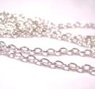 Kedja,  3x2mm , Ljus silver, 1meter